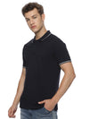 Monte Carlo Men's Navy Blue Tipping Polo T-Shirt | Premium Half Sleeve Cotton Polo with Contrast Collar