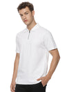 Monte Carlo Men's White Zipper Polo T-Shirt | Premium Half Sleeve Zip Neck Polo
