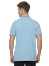 Monte Carlo Men's Sky Blue Tipping Polo T-Shirt | Premium Half Sleeve Cotton Polo with Contrast Collar