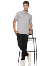 Monte Carlo MC Jaggard Light Grey Melange Polo T-Shirt for Men | Cotton Regular Fit Polo