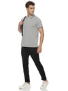 Monte Carlo Men's Light Grey Melange Tipping Polo T-Shirt | Premium Half Sleeve Cotton Polo with Contrast Collar