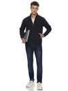 Monte Carlo Men's Bonded Navy Blue Fleece Jacket | Full Zip High Neck Winter Jacket