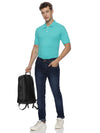 Monte Carlo Men's Aqua Blue Plain Polo T-Shirt | Premium Half Sleeve Solid Polo Tee