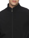 Monte Carlo Men's Bonded Black Fleece Jacket | Full Zip High Neck Winter Jacket