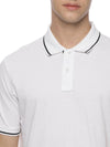 Monte Carlo Men's White Tipping Polo T-Shirt | Premium Half Sleeve Cotton Polo with Contrast Collar