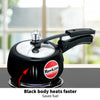 Hawkins Contura Black 1.5 Litre Pressure Cooker – Compact Hard Anodised Cookware | Corporate Gift