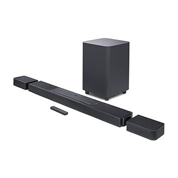 JBL Bar 1300, 11.1.4 Channel Truly Wireless Soundbar with True Dolby Atmos®, DTS:X, and MultiBeam™ Surround Sound, 10" Down-Firing Wireless Subwoofer, HDMI eARC, BT, Wi-Fi, Alexa, JBL One App (1170W)