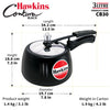Hawkins 3 Litre Contura Black Pressure Cooker – Hard Anodised Curved Design | Premium Corporate Kitchen Gift