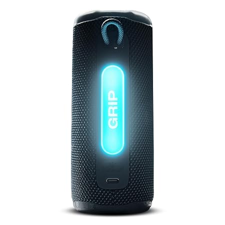 JBL Grip Wireless Portable Bluetooth Speaker, JBL Pro Sound with AI Sound Boost, IP68 Waterproof/Dustproof, Ambient Light, Upto 14H Playtime, Auracast Multi-Speaker Connection, Black