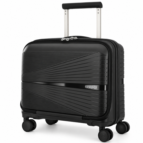 American Tourister Airconic 2.0 Cabin Rolling Tote – Black Polypropylene Laptop Travel Bag, 4 Wheels