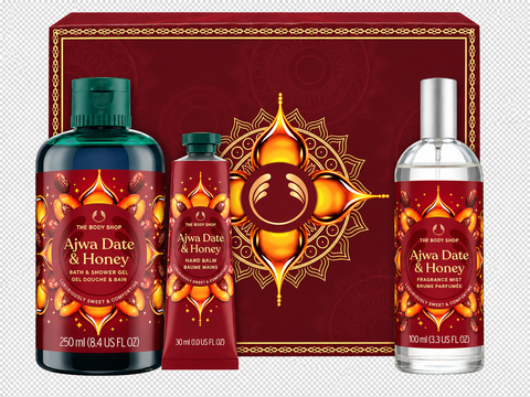 The Body Shop Ajwa Date & Honey Gift Set – Shower Gel 250ml, Hand Balm 30ml & Fragrance Mist 100ml