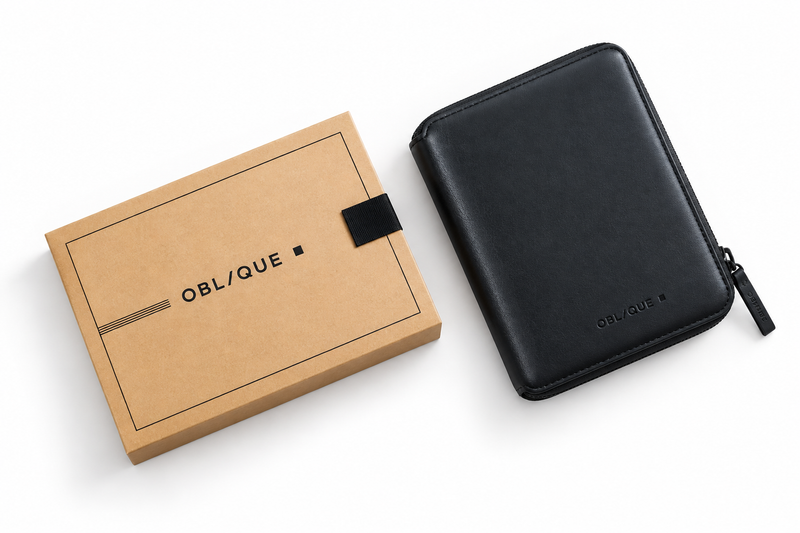 OBLIQUE ALLY PU Premium Tech Pouch | Faux Leather Travel Gadget Organizer