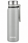 Borosil Aquafit 830 ML Vacuum Insulated Stainless Steel Water Bottle – Black & Grey