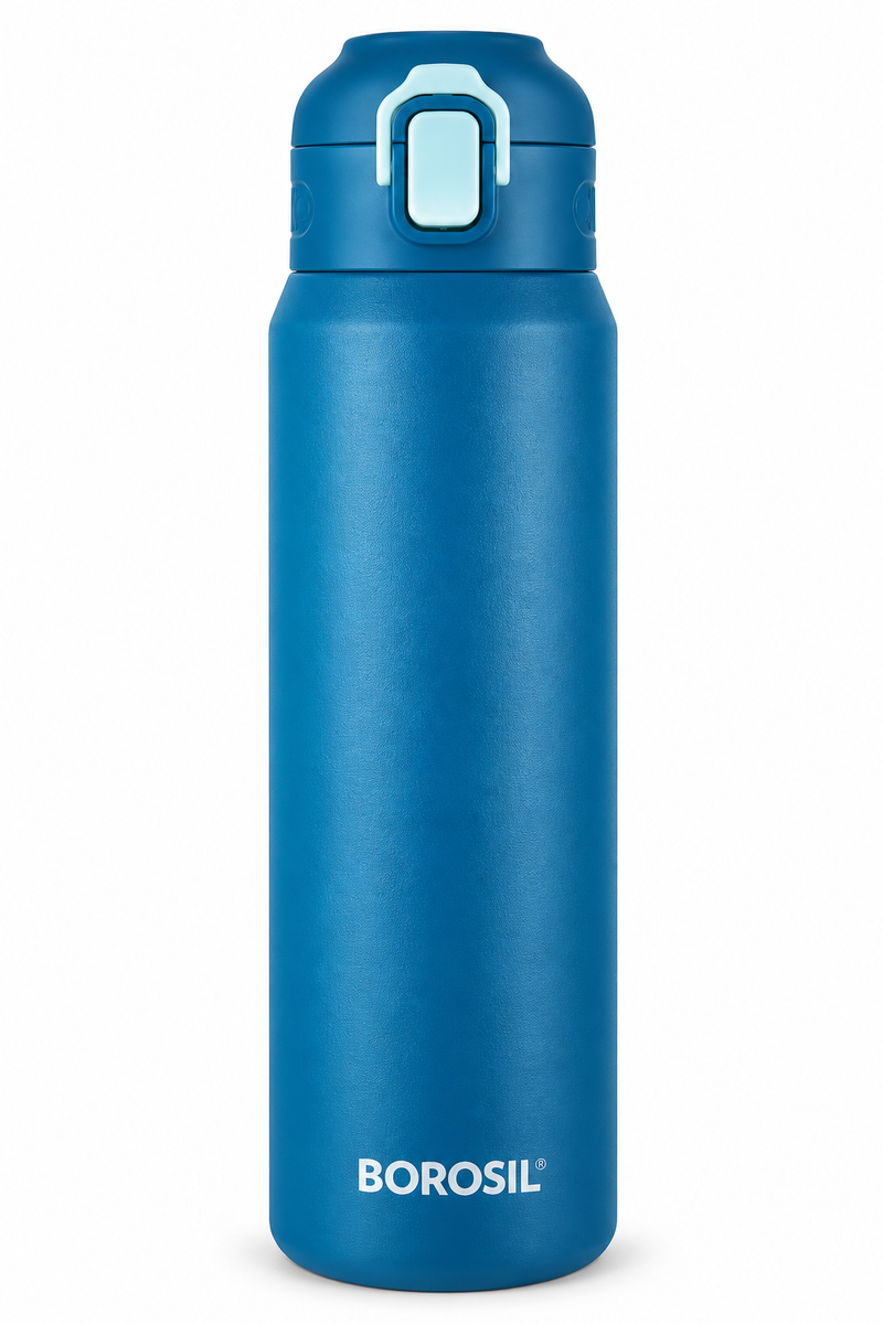 Borosil Aquasport 800 ML Vacuum Insulated Stainless Steel Water Bottle – Blue