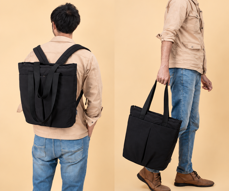 BISHOP 15.6 Inch Convertible Laptop Tote Backpack – Lightweight Polyester Work Bag with Padded Straps, Laptop Sleeve & Quick-Access Pocket