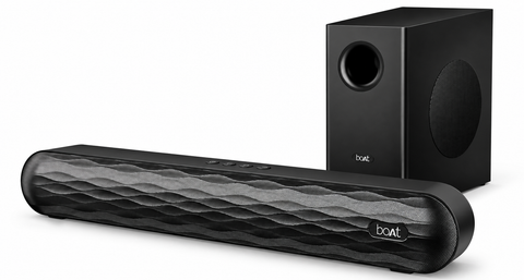 boAt Aavante Lyric 40W 2.1 Channel Bluetooth Soundbar with Wired Subwoofer – Premium Black, HDMI ARC, USB, AUX, Bluetooth 5.3, Remote Control
