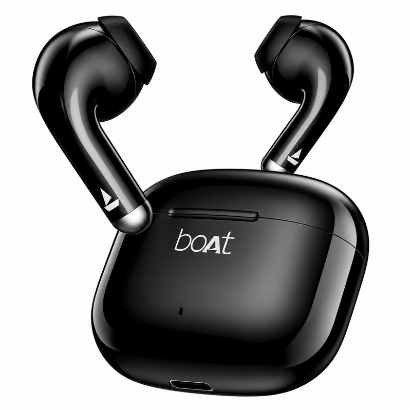boAt Airdopes 101v2 Pitch Black True Wireless Earbuds with 35 Hours Playback, 13mm Drivers, BEAST Mode, ENx Technology, Bluetooth 5.4 and ASAP Charge