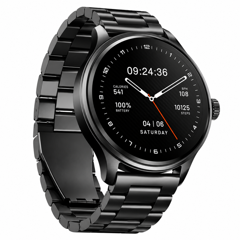 boAt Lunar Orbit 2 Active Smartwatch – Black, Round Display, Premium Design, Fitness and Health Tracking Smart Watch