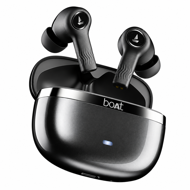 boAt Nirvana Ion ANC Pro Crystal Black Wireless Earbuds with Active Noise Cancellation, Hi-Res Audio, LDAC, 120H Playback, Bluetooth 5.3 & BEAST Mode
