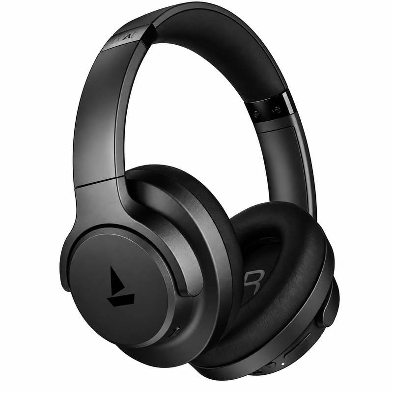 boAt Rockerz 512 ANC Cosmic Black Wireless Over-Ear Headphones with 40dB Hybrid ANC, 80H Playback, 40mm Drivers, Bluetooth 5.4 & 40ms BEAST Mode