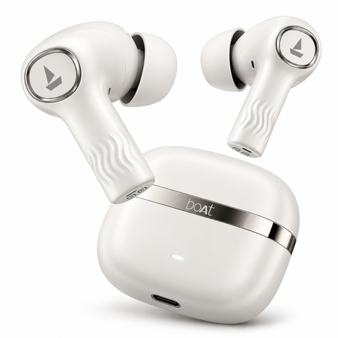 boAt Nirvana Ion Ivory White True Wireless Earbuds with Charging Case