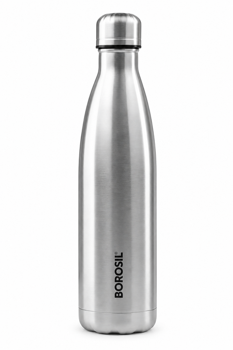 Borosil Bolt Vacuum Insulated Stainless Steel Bottle – Stainless Steel, Trans Bolt Blue & Trans Bolt Red, 350 ML, 500 ML, 750 ML & 1 L