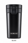 Borosil Coffeemate 300 ML Vacuum Insulated Stainless Steel Travel Mug – Black, White & Mocha