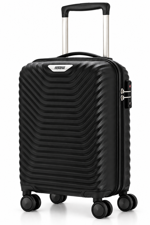 American Tourister Colorado Plus SP55 TSA Cabin Trolley Bag, 8-Wheel Spinner Suitcase, Polypropylene Hard Shell