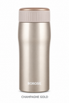 Borosil Cosmic 320 ML Vacuum Insulated Stainless Steel Bottle – Black & Champagne Gold