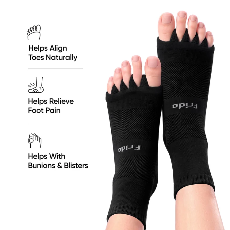 Frido Foot Alignment Socks with Toe Separators & Cushioning