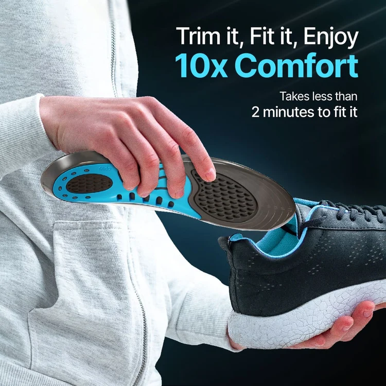Frido Dual Gel Insoles for Men & Women | Shock Absorption & Foot Comfort