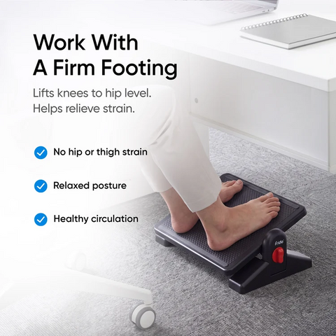 Frido ErgoLift Adjustable Footrest for Office Desk & Gaming