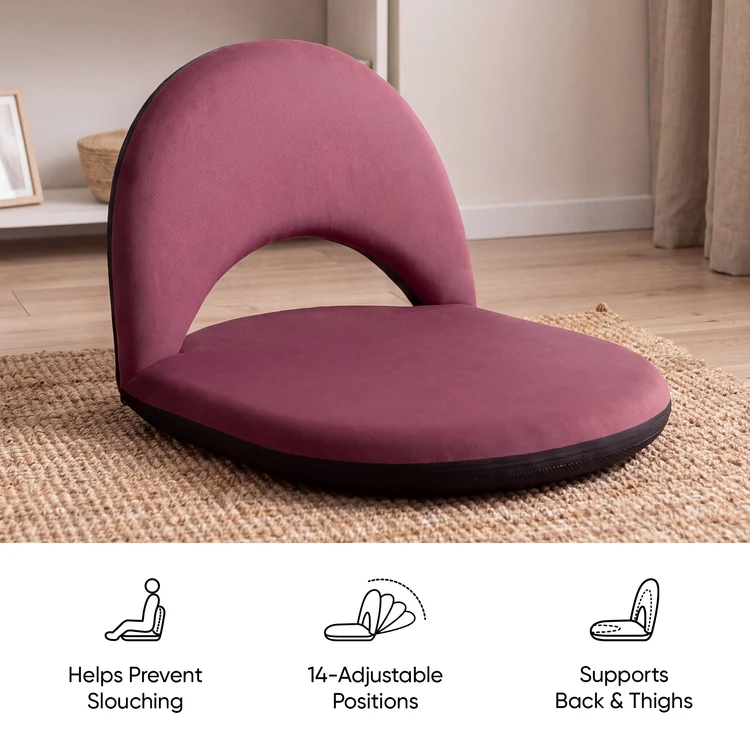 Frido Portable Floor Chair with 14 Adjustable Recline Positions