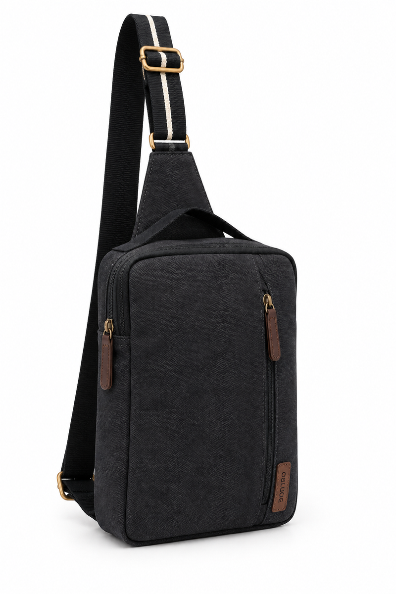 OBLIQUE KROSS Canvas Crossbody Sling Bag | Water Resistant Casual Shoulder Bag