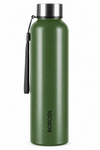 Borosil Laguna Single Wall Stainless Steel Water Bottle – SS, Red, Green & Grey, 1 L