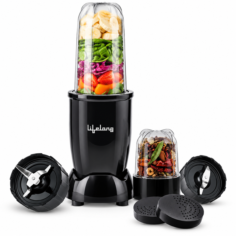 Lifelong Nutri Blender 500W with 2 Jars | 100% Copper Motor Mixer Grinder, Blender & Smoothie Maker