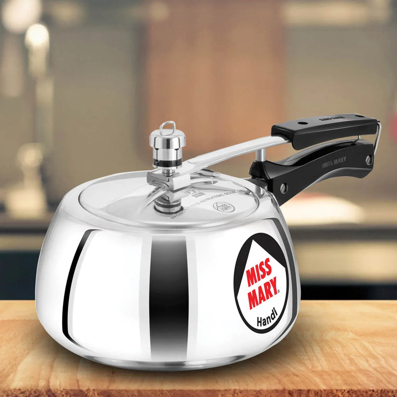 Miss Mary Handi Pressure Cooker 3 Litre Silver (MMH30) – Durable Aluminium Cookware | Corporate Gift Essential