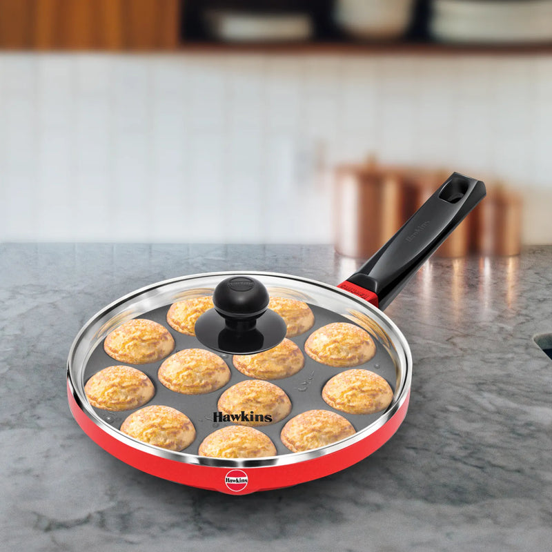 Hawkins Diecast Nonstick Appe Pan 20 cm (12 Cups) with Glass Lid | Premium Corporate Kitchen Gift