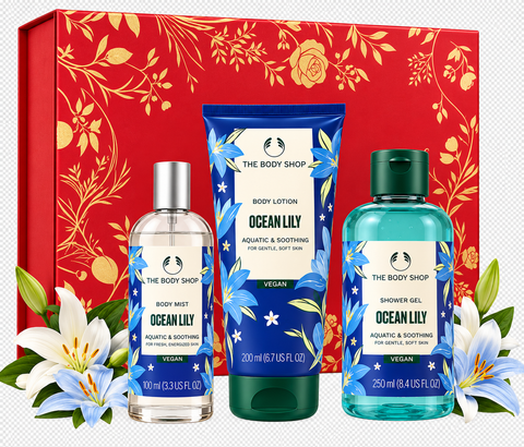 The Body Shop Ocean Lily Gift Set – Body Mist 100ml, Body Lotion 200ml & Shower Gel 250ml