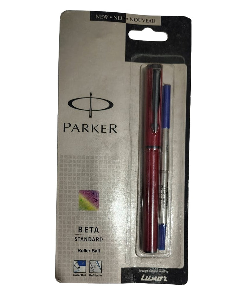 Parker Beta Standard Roller Ball Pen - Red | Refillable Premium Executive Writing Pen