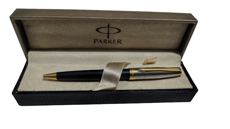 Parker Premium Black & Gold Ball Pen with Gift Box | Executive Metal Ballpoint Pen