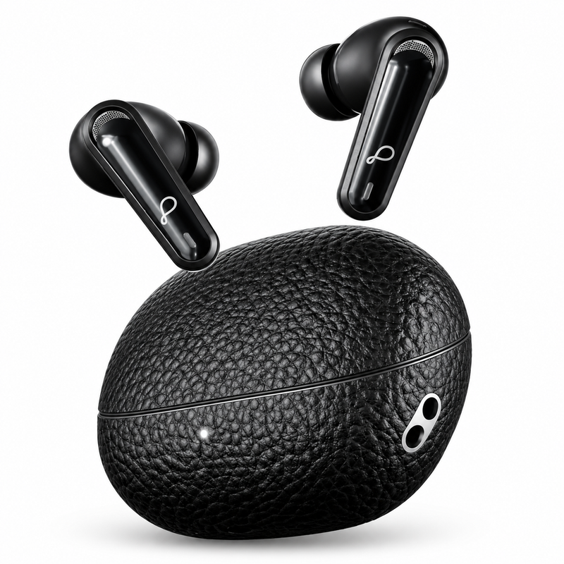 Pebble Blissbuds Noir Wireless Earbuds | 4-Mic ANC + ENC, 20 Hours Playtime, 13mm Dynamic Drivers & Premium Fit