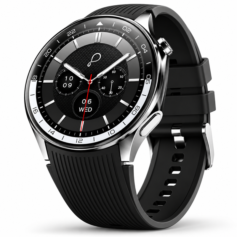 Pebble Gravity Luxe Edition Smartwatch 1.43" AMOLED | Always-On Display, Bluetooth Calling, Heart Rate & Multiple Sports Modes