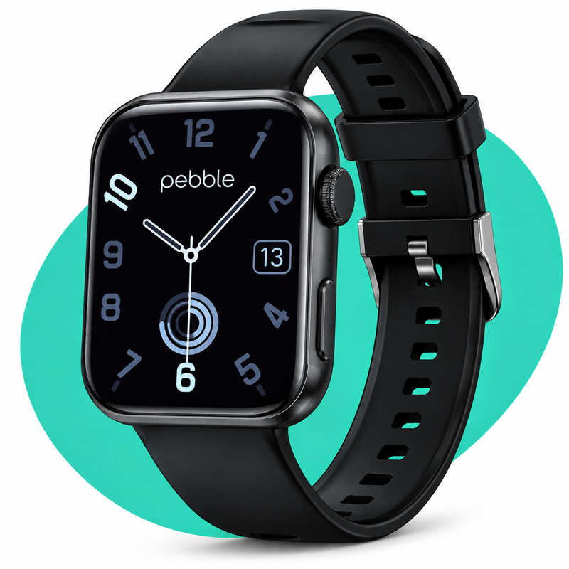 Pebble Moments Plus Calling Smartwatch 1.83" HD Display | Bluetooth Calling, Heart Rate Monitoring, Multiple Sports Modes