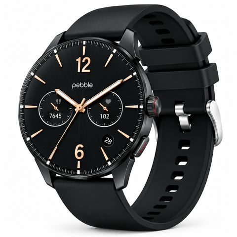 Pebble Spectra Go Smartwatch 1.43" AMOLED Display | Bluetooth Calling, Always-On Display, Heart Rate & SpO2 Monitoring