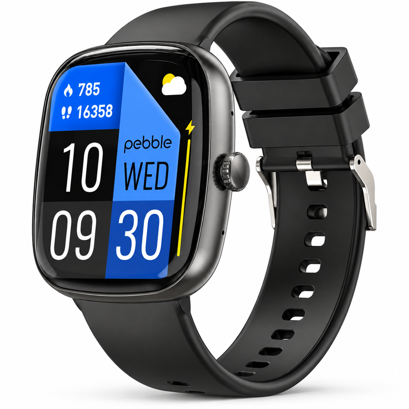 Pebble Stella Calling Smartwatch 1.83" Ultra HD Display | Bluetooth Calling, Female Health, Heart Rate & Fitness Tracking