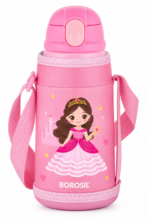 Borosil Kids Water Bottle – Princess, Superhero & Tigry, 500 ML