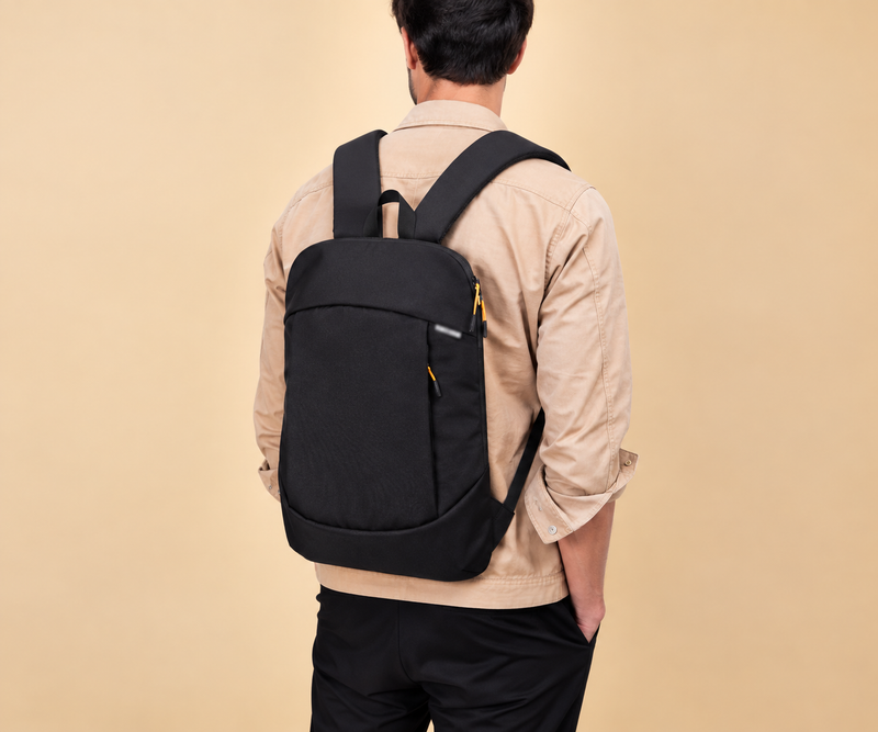ROOK 15 Inch Laptop Backpack – Minimalist Polyester Laptop Bag with Padded Straps, Water-Resistant Material & Water Bottle Pocket