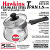 Hawkins Stainless Steel Tpan 1.5L with Glass Lid – Induction Compatible Cookware | Corporate Gift Essential