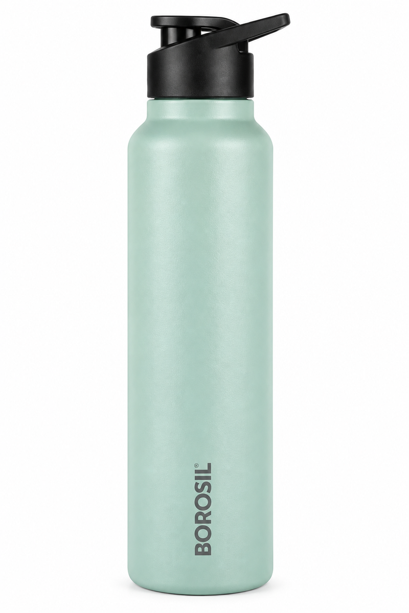 Borosil Sipfresh Single Wall Water Bottle – Mint & Galaxy, 840 ML & 1 L